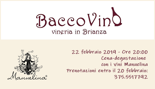 Cena-degustazione da Baccovino (22/02/2019)